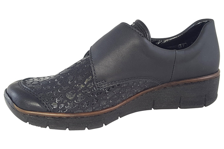 Rieker Ariel 537C0 Black Womens Shoes