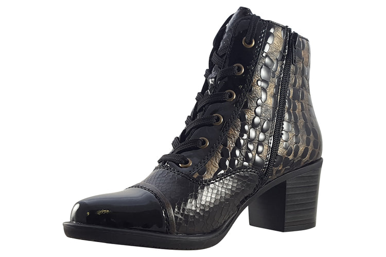 Rieker Caitlin Y2032 Black Multi Womens Boots