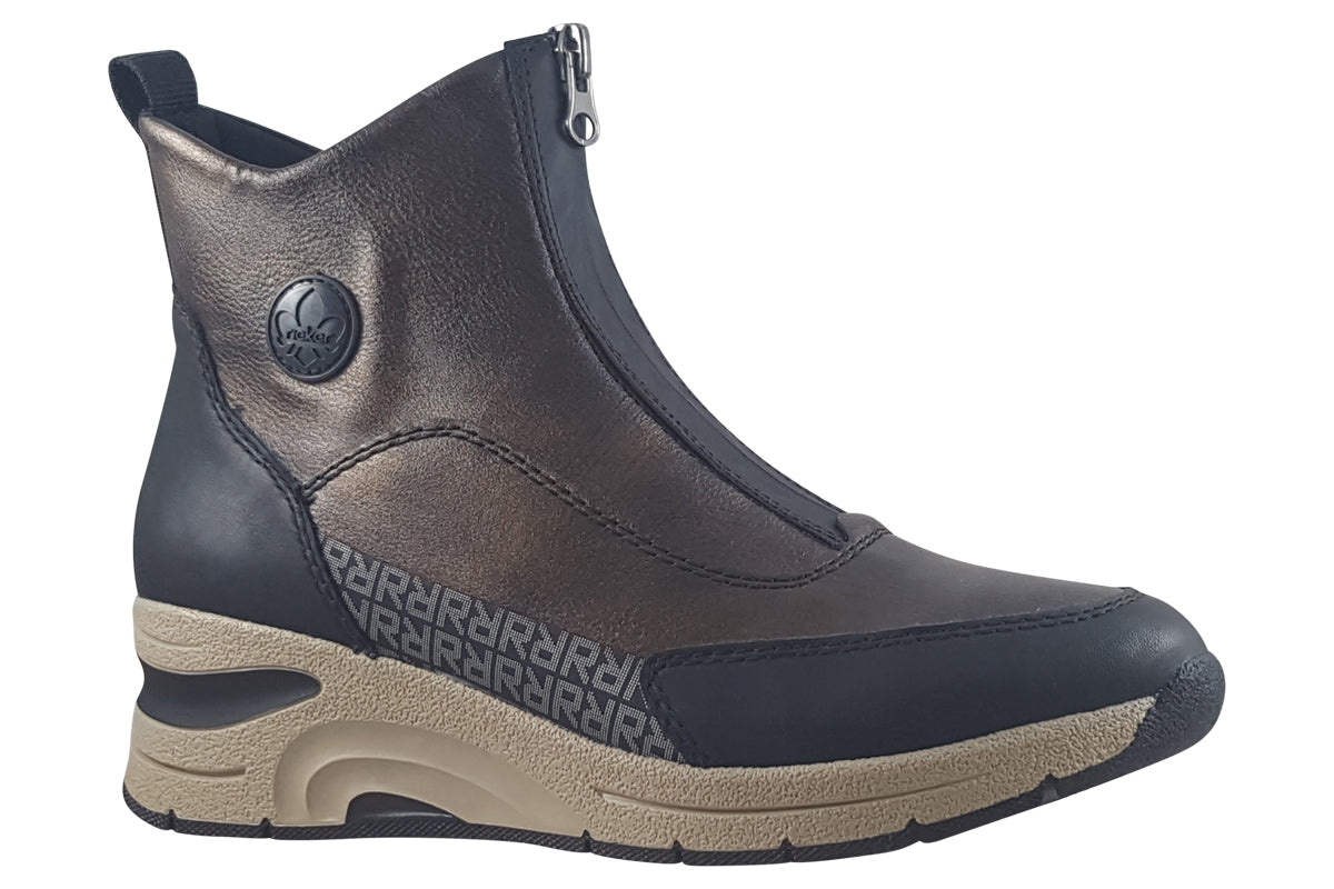 rieker caldwell black bronze womens boots right