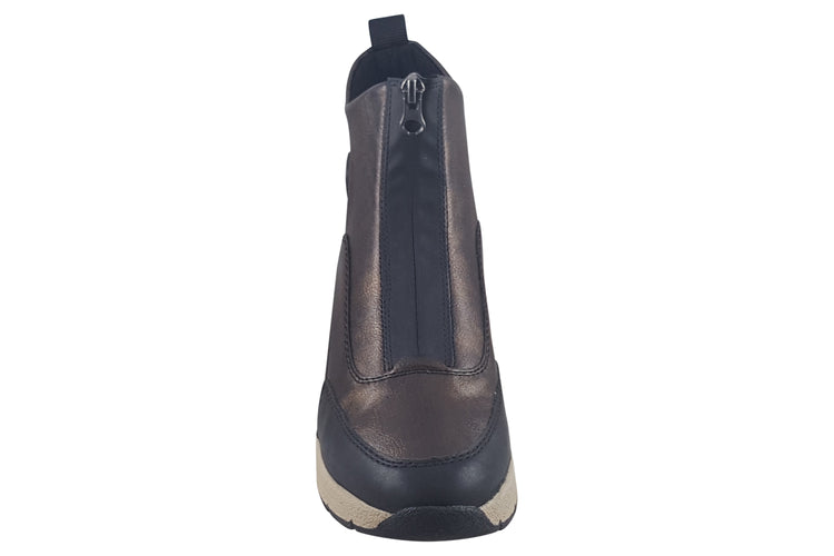 Rieker Caldwell N9381-60 Black/Bronze Womens Boots