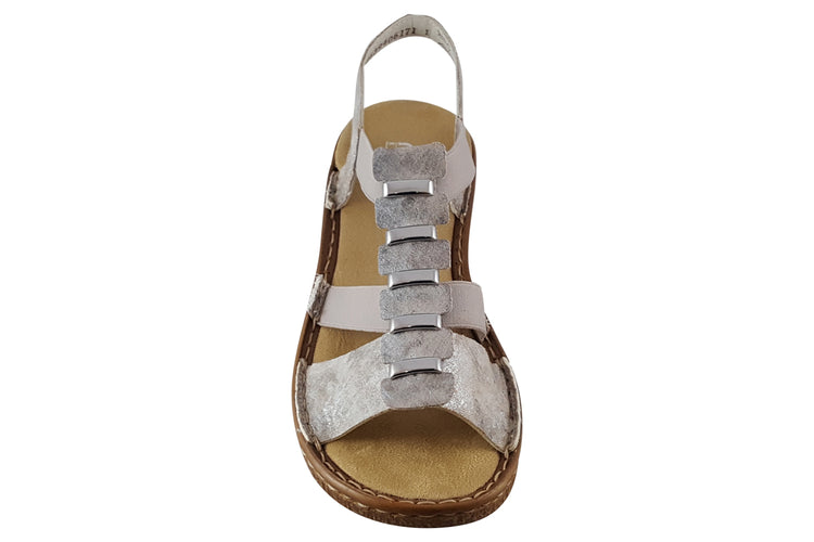 Rieker Cantara 62850 Rose Metallic  Womens Sandals