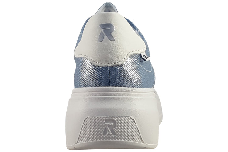 Rieker Cilla W2302-14 Jeans/Silver Womens Fashion Trainers