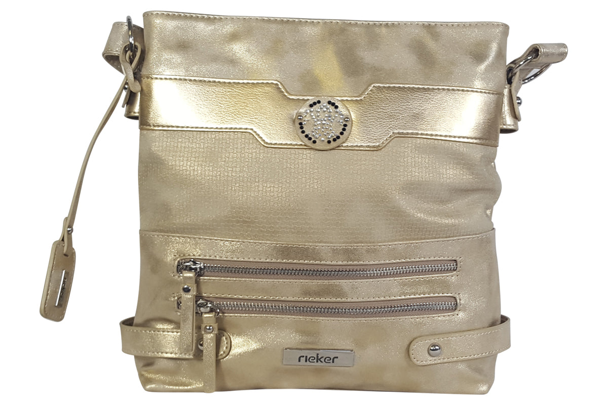 rieker clancy handbag h1346 beige gold front