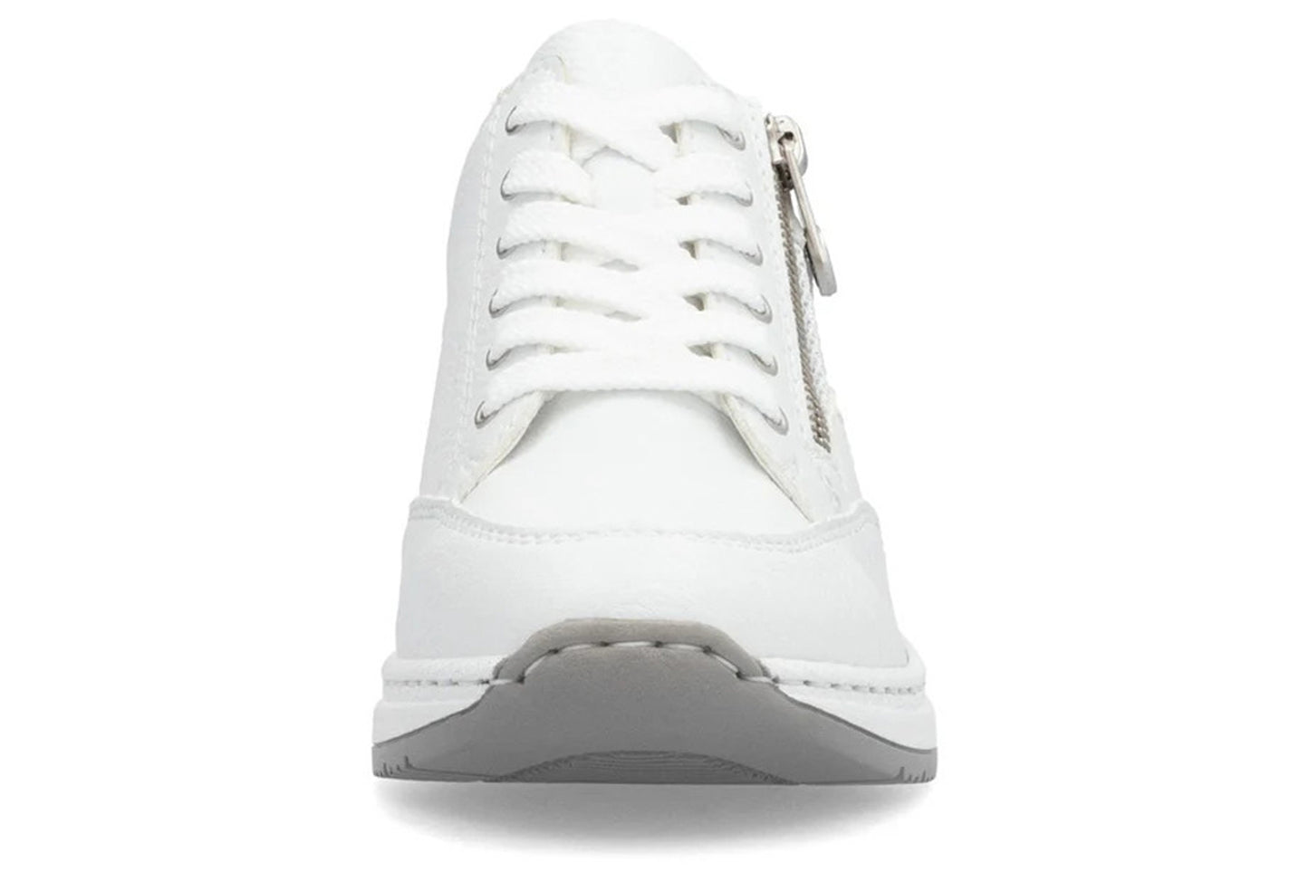 Rieker Cory-May 2 N4322 White Sliver Womens Fashion Trainers