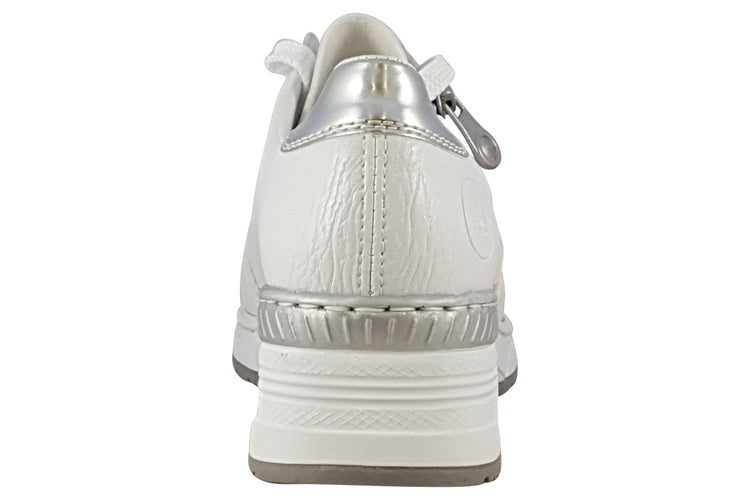 Rieker Cory-May N4322 White Womens Fashion Trainers