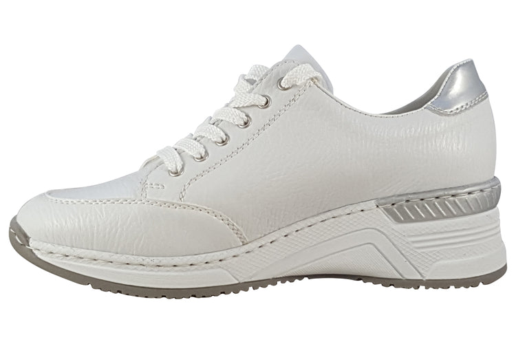 Rieker Cory-May N4322 White Womens Fashion Trainers