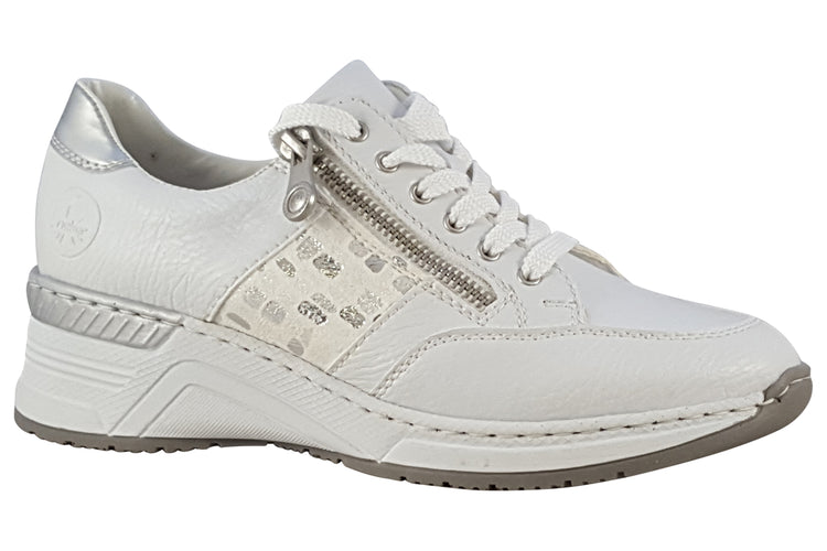Rieker Cory-May N4322 White Womens Fashion Trainers