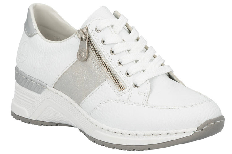 Rieker Cory-May N4322 White Womens Fashion Trainers