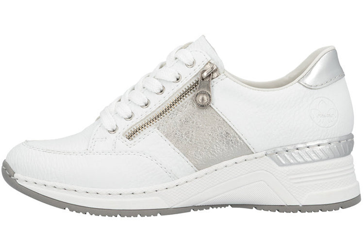 Rieker Cory-May N4322 White Womens Fashion Trainers