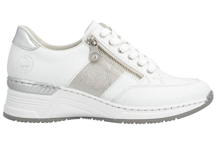 Rieker Cory-May N4322 White Womens Fashion Trainers