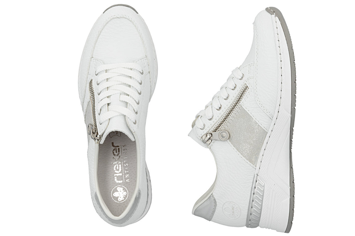 Rieker Cory-May N4322 White Womens Fashion Trainers