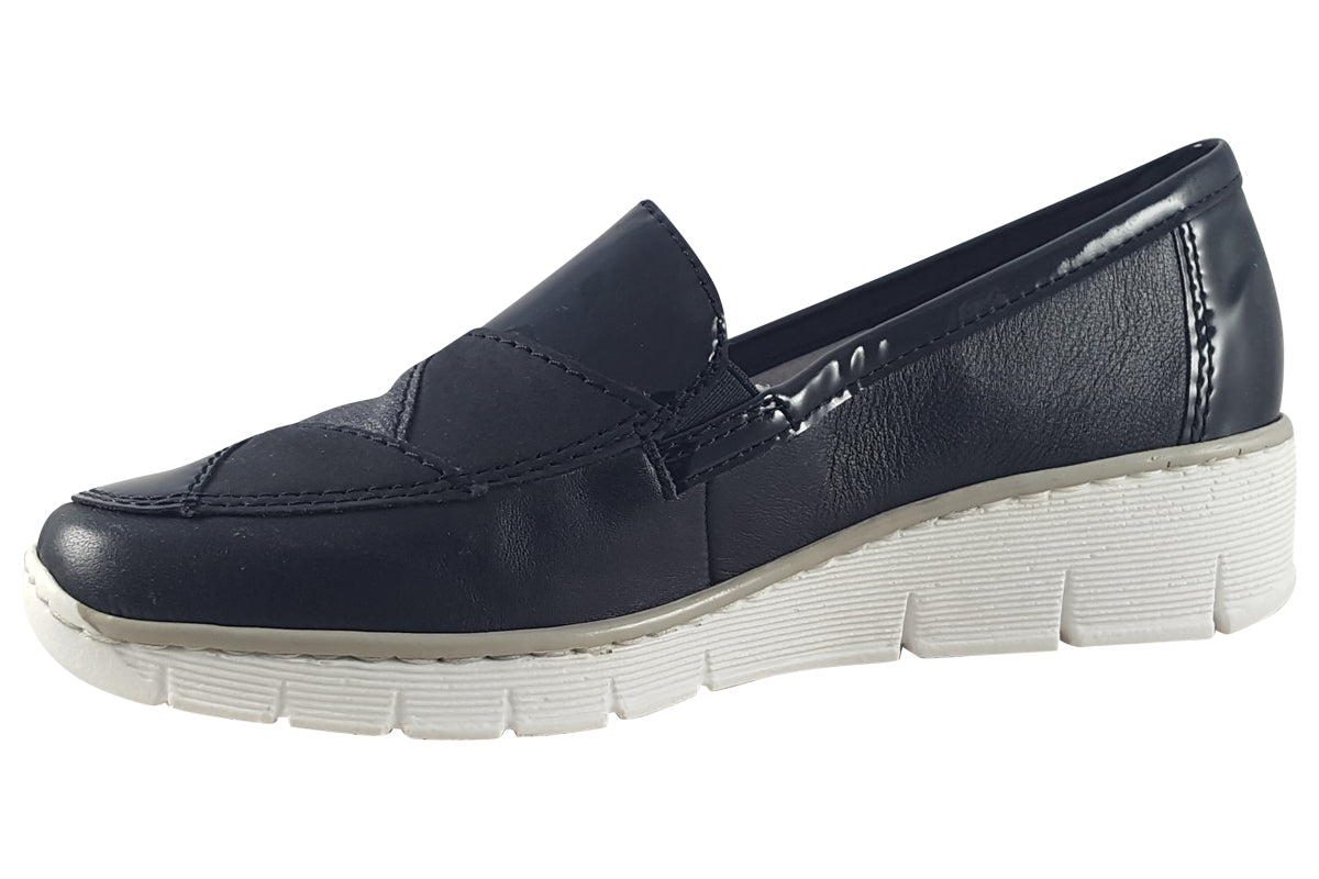 rieker fidelma 53785 navy womens shoes left