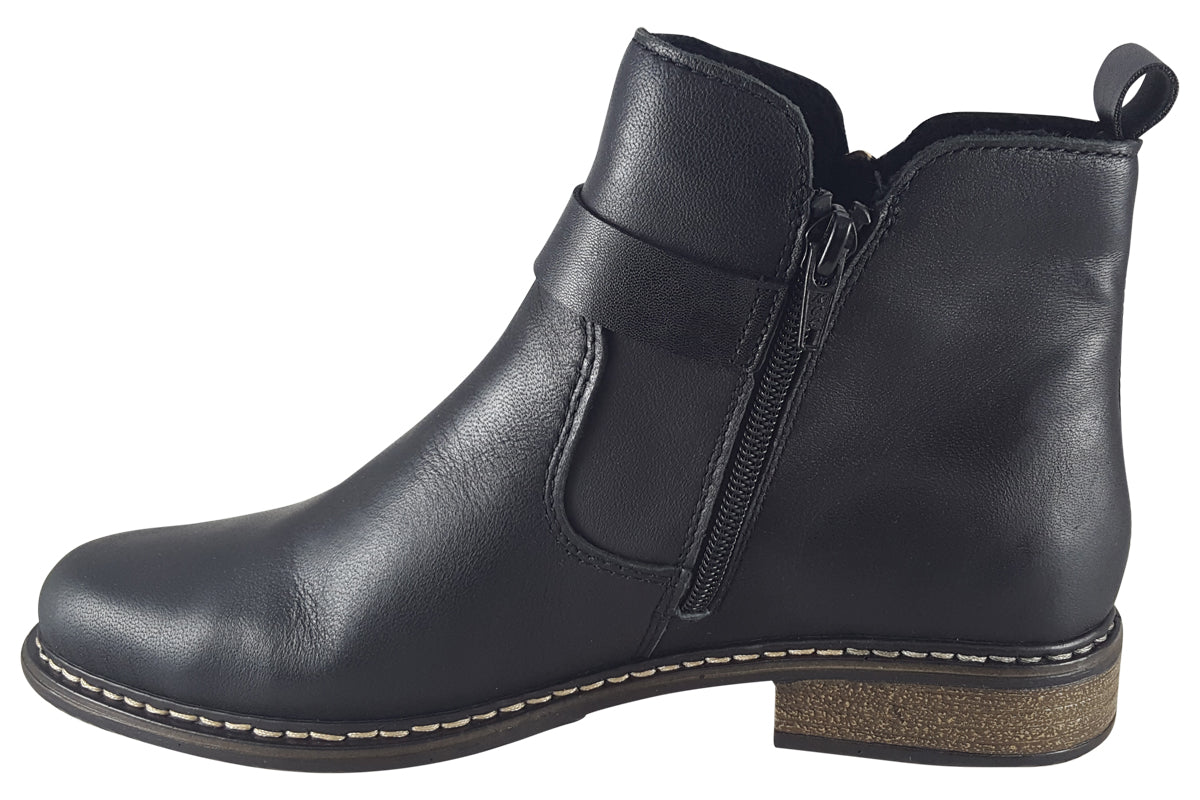 rieker forbes z4959 black womens boots left