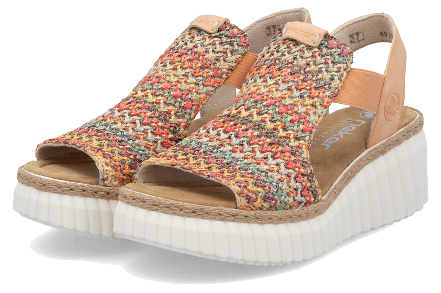 rieker humming bird 69172 apricot womens sandals pair