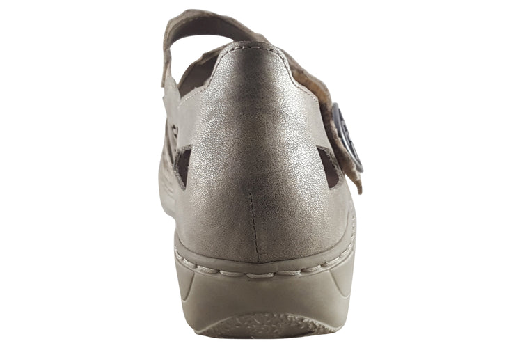Rieker Janelle 413G4 Beige Metallic Womens Shoes