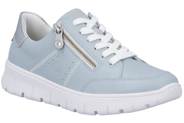 Rieker Julie N1313-12 Blue/Silver Womens Fashion Trainers