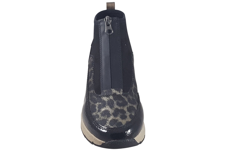 Rieker Landy N9362-00 Black/Gold Womens Boots