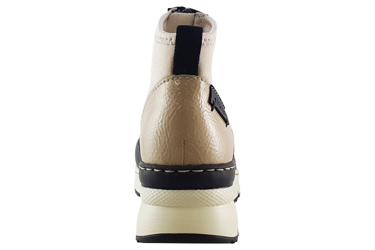 Rieker Mandy N6352 Cream Womens Boots
