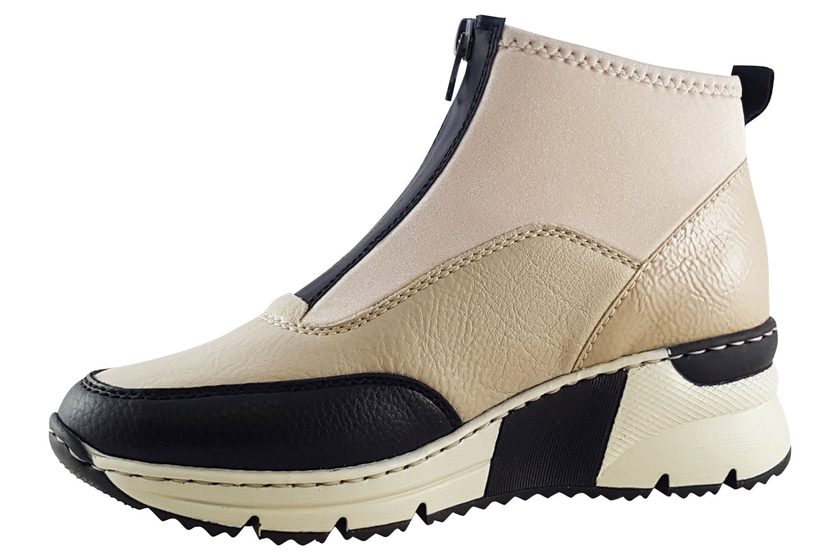 rieker mandy n6352 cream womens boots left