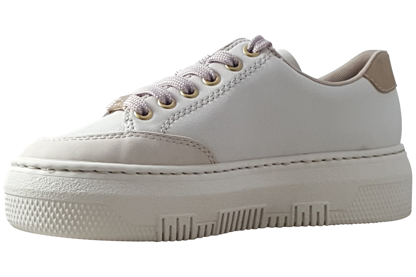 Rieker Mary M1912-80 Cream Womens Fashion Trainers