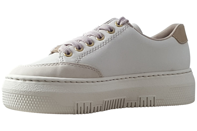 Rieker Mary M1912-80 Cream Womens Fashion Trainers