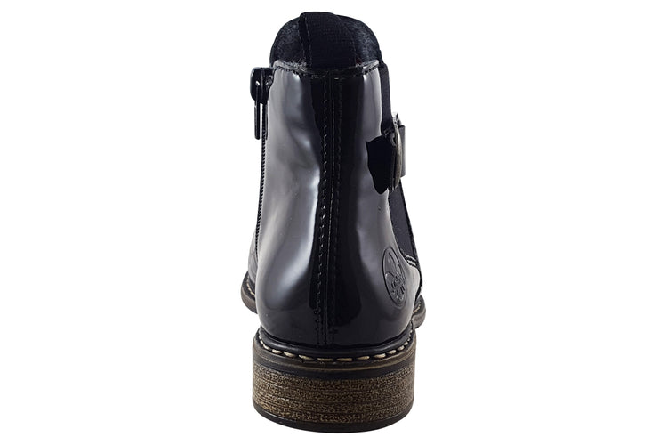 Rieker Noeleen Z4965 Black/Bronze Womens Boots