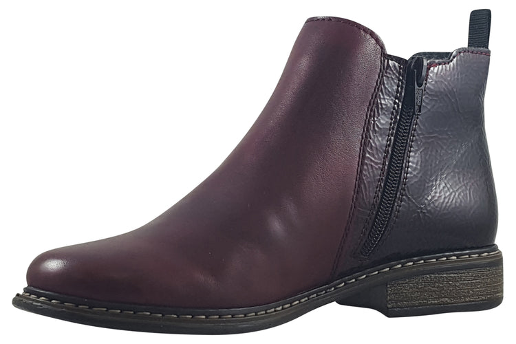 Rieker Noeleen Z4965 Bordeaux Womens Boots