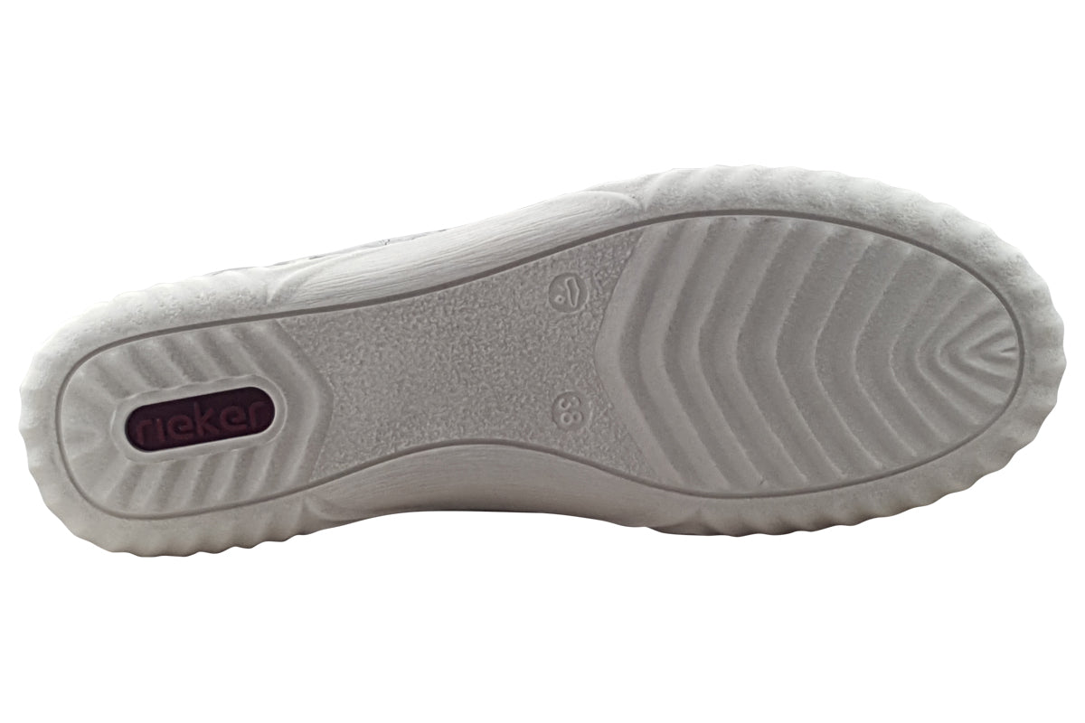 rieker pamela n0900 90 silver  white womens shoes sole
