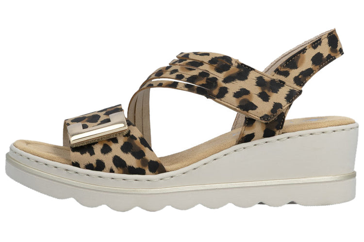 Rieker Patty 67410-90 Leopard/Beige Womens Sandals