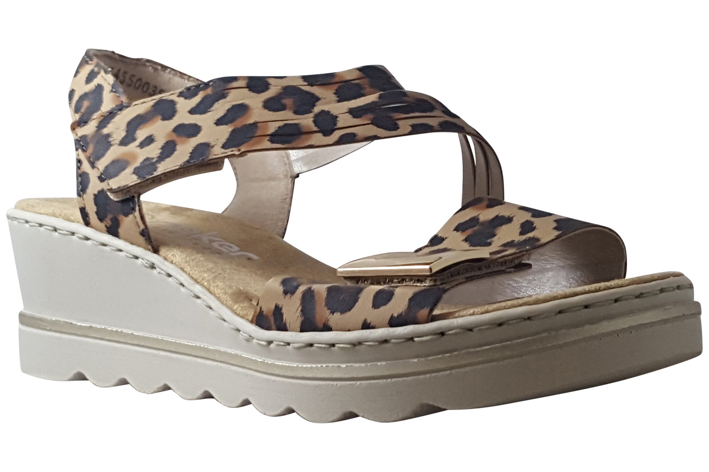 Rieker Patty 67410-90 Leopard/Beige Womens Sandals