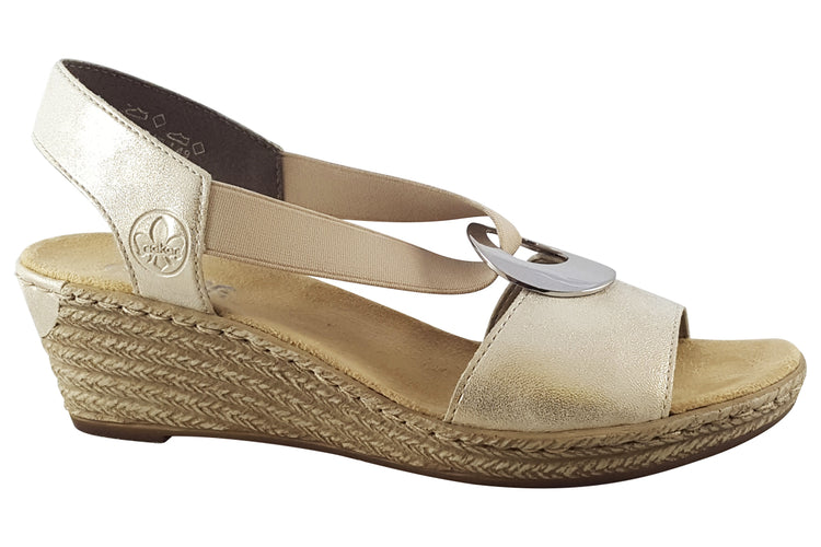 Rieker Pom 624H6 Beige Womens Sandals