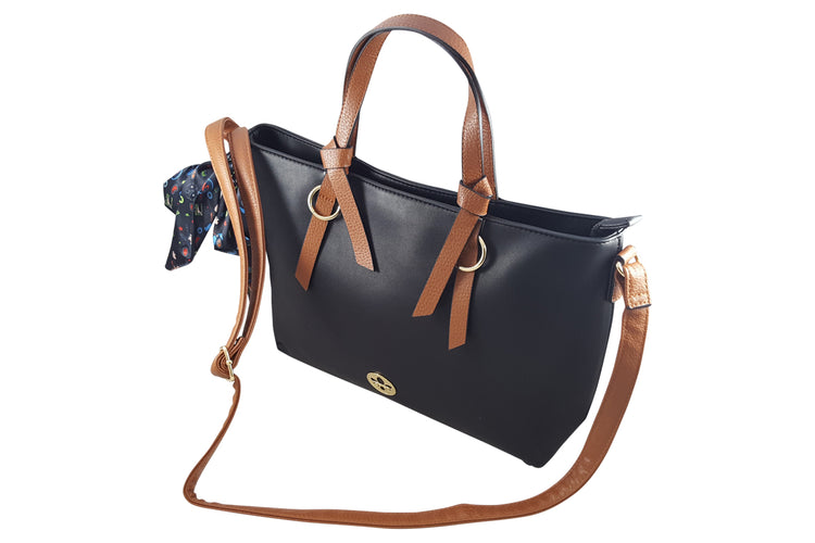 Rieker Posie Bag H1507 Black/Cognac Womens Handbag