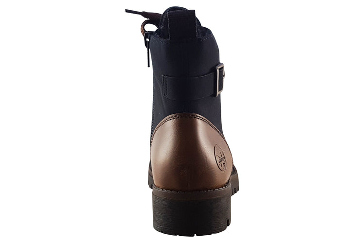 Rieker Pugwell 78502 Navy Womens Boots