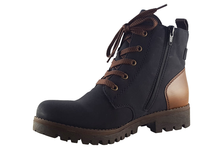 Rieker Pugwell 78502 Navy Womens Boots