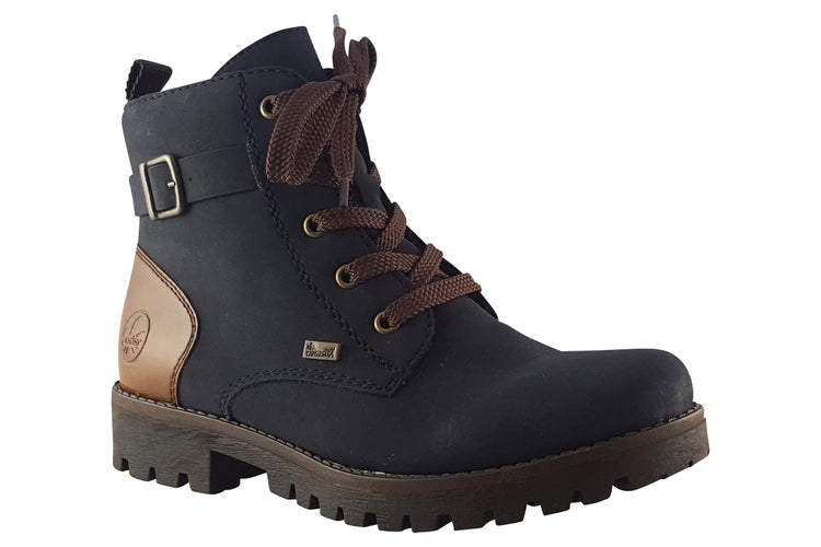Rieker Pugwell 78502 Navy Womens Boots