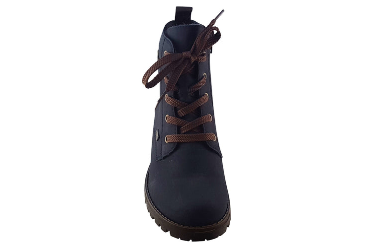 Rieker Pugwell 78502 Navy Womens Boots