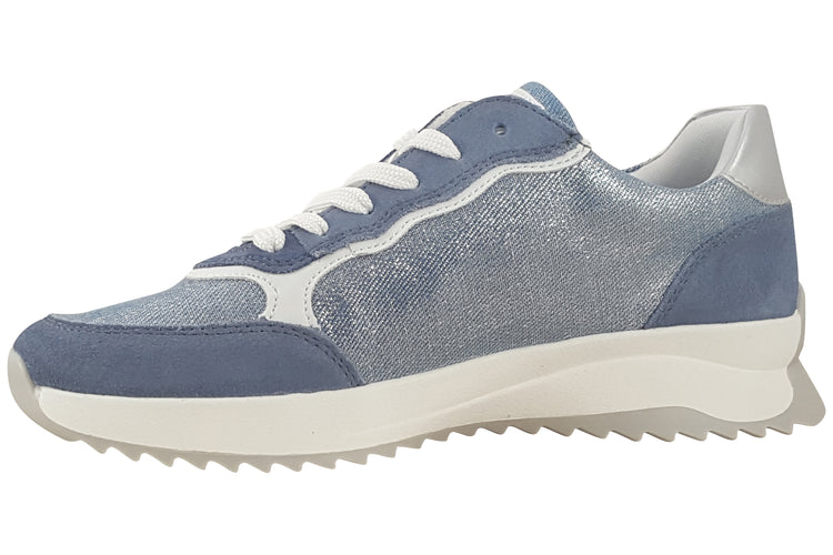 Rieker Tracey W1307-14 Jeans/Silver Womens Fashion Trainers