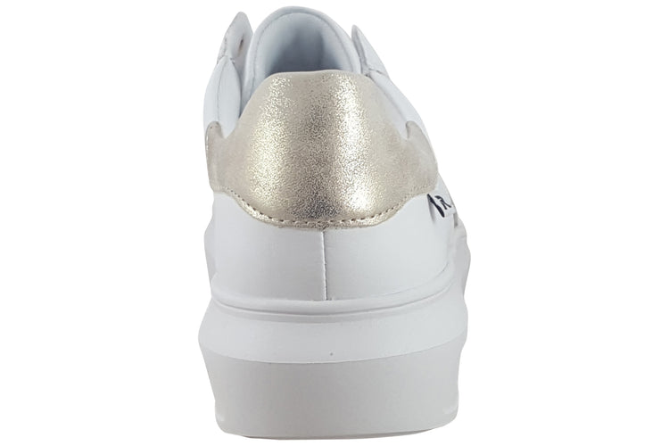 Rieker Troll W1202-82 White/Gold Womens Fashion Trainers