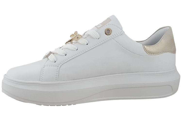 Rieker Troll W1202-82 White/Gold Womens Fashion Trainers
