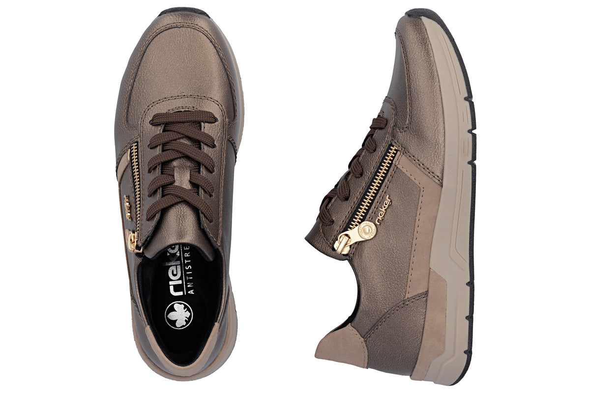 Rieker Twilight 58902-90 Bronze Womens Fashion Trainers