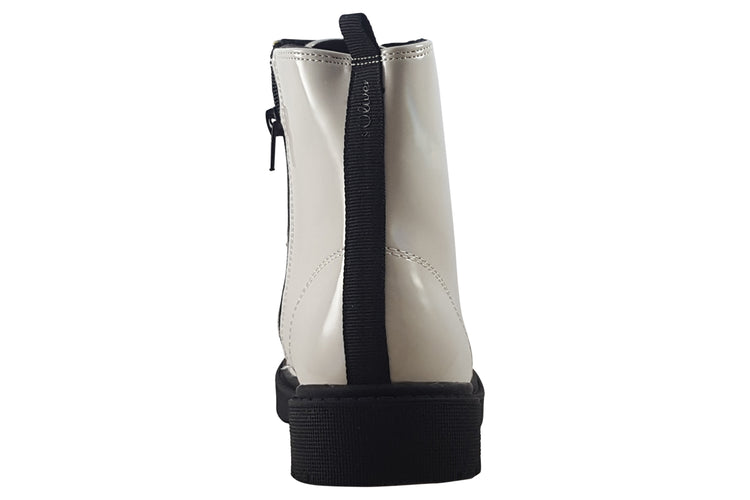 S.Oliver Bliss 45211 Off White Patent Girls Boots