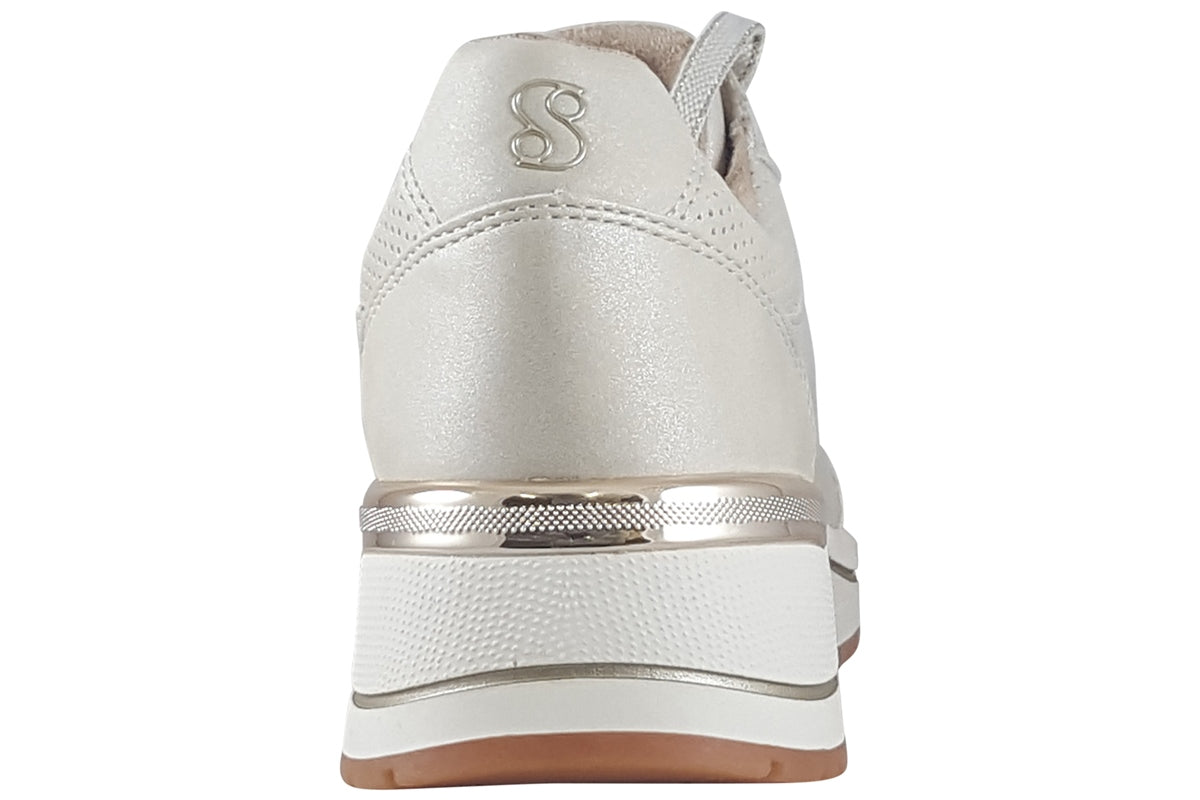 s.oliver bryony beige womens fashion trainers back