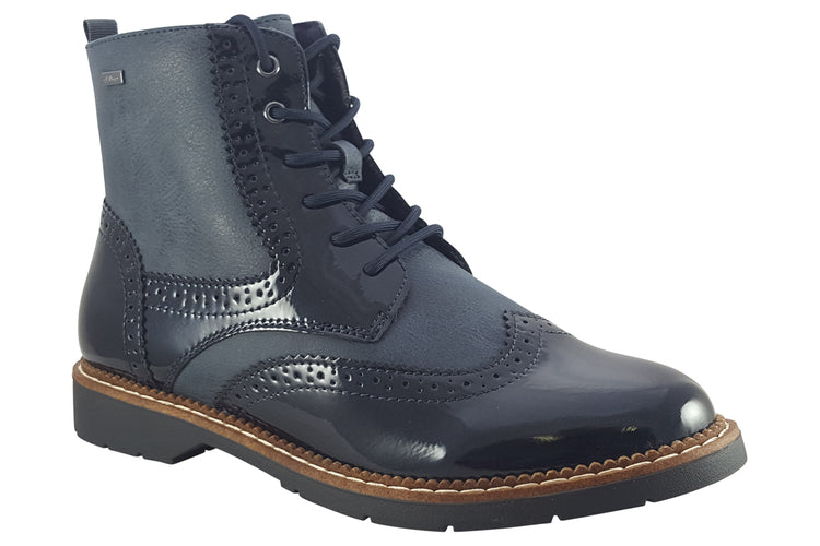 S.Oliver Camper-2 25255-43 Navy Combi Womens Boots