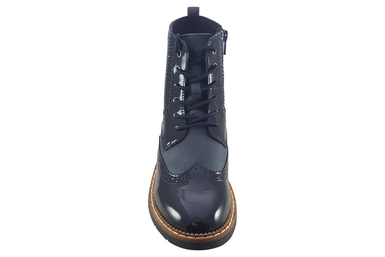 S.Oliver Camper-2 25255-43 Navy Combi Womens Boots