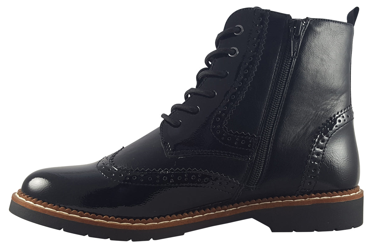 s.oliver camper black combi womens boots left