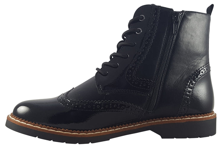 S.Oliver Camper-2 25255-43 Black Combi Womens Boots
