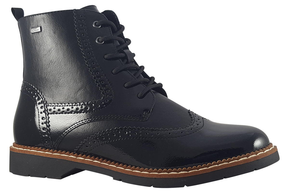 s.oliver camper black combi womens boots right