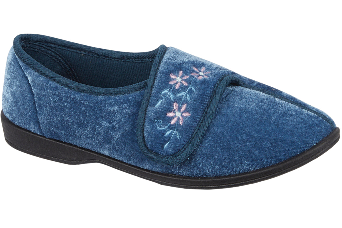 shoe-tree-comfort-veronica-womens-slippers-navy-right-flat