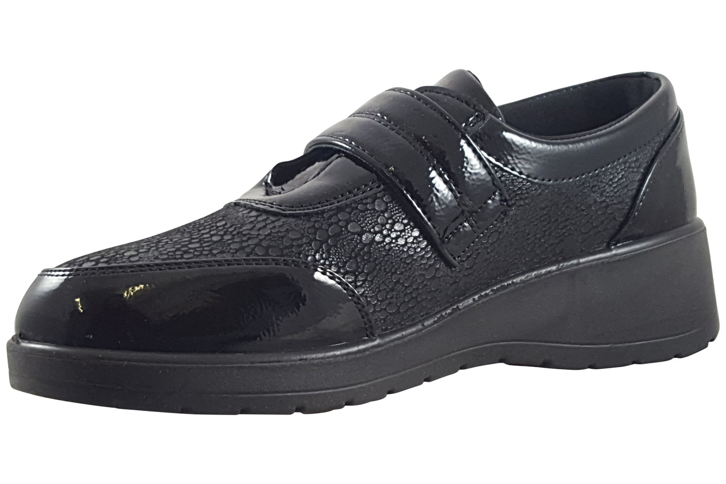shoe tree monica womens shoes black patent left