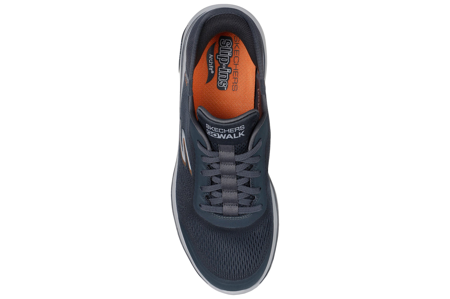 Skechers Arch Fit 2.0 Simplicity 2 Charcoal/Orange Mens Trainers